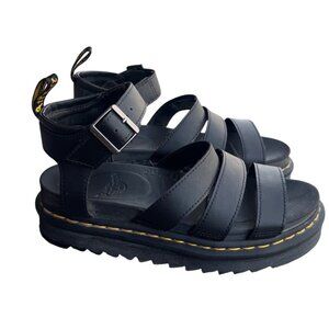 Dr. Martens Blaire Women's Size 8 Black Leather Sandals Adjustable Straps